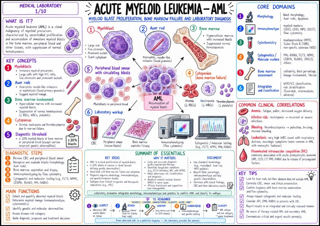 Acute Myeloid Leukemia (AML): Myeloid Blast Proliferation & Diagnosis