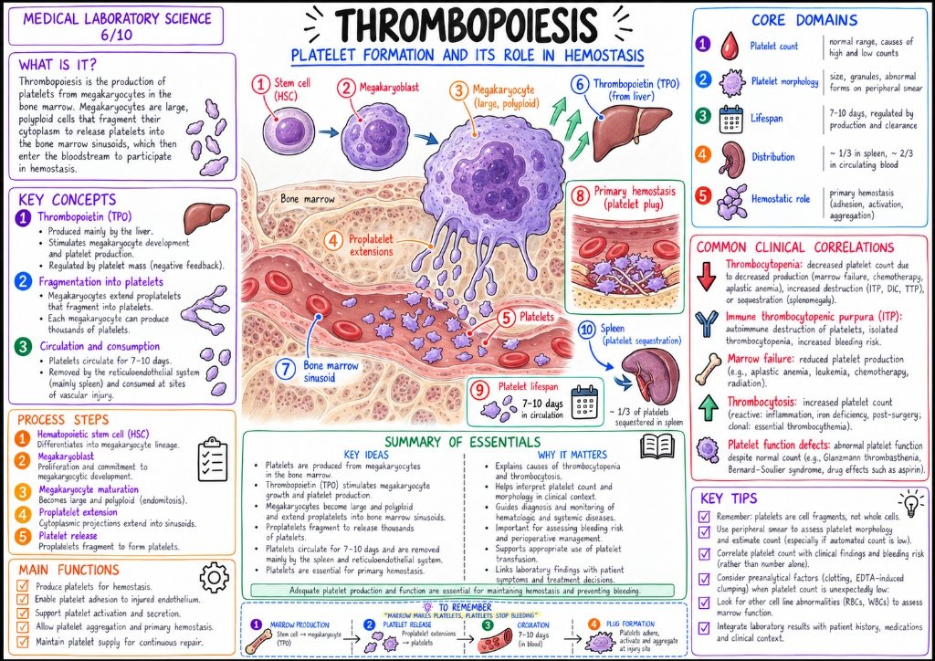 Thrombopoiesis: Platelet Formation and Its Role in Hemostasis