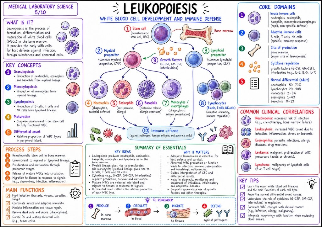 05/10 Leukopoiesis: White Blood Cell Development and Immune Defense